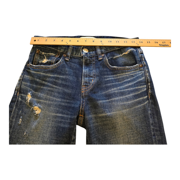 Moussy Vintage Jeans Womens 25 Blue Glendale Skinny Cropped Distressed Grunge - Picture 9 of 14